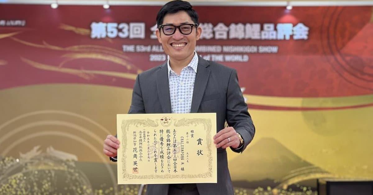 ภาพบรรยากาศรับรางวัล ของ Miyabi prize ในงานประกวด Nishikigoi of the word 2023